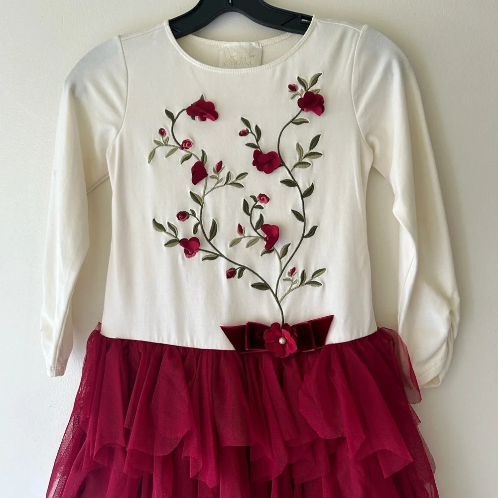 Biscotti girl’s Dress Cream and Red - Picture 4 of 15